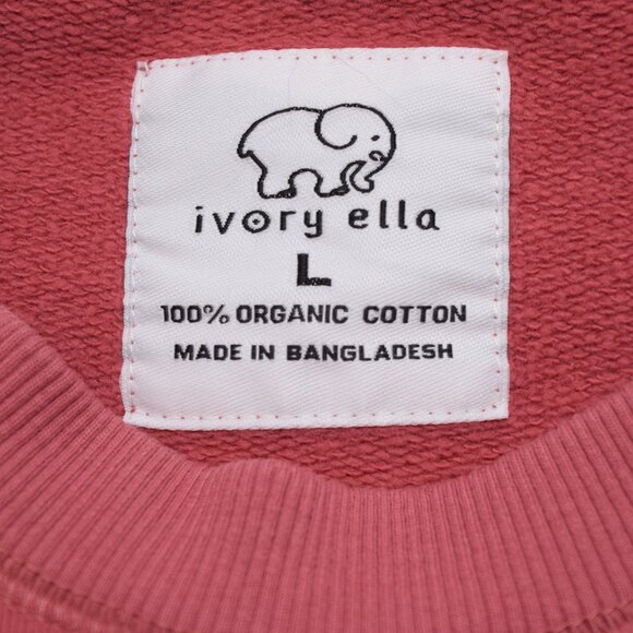 Ivory Ella Sweatshirt Women Large Classic Crewneck Organic Cotton Elephant New - Picture 6 of 12